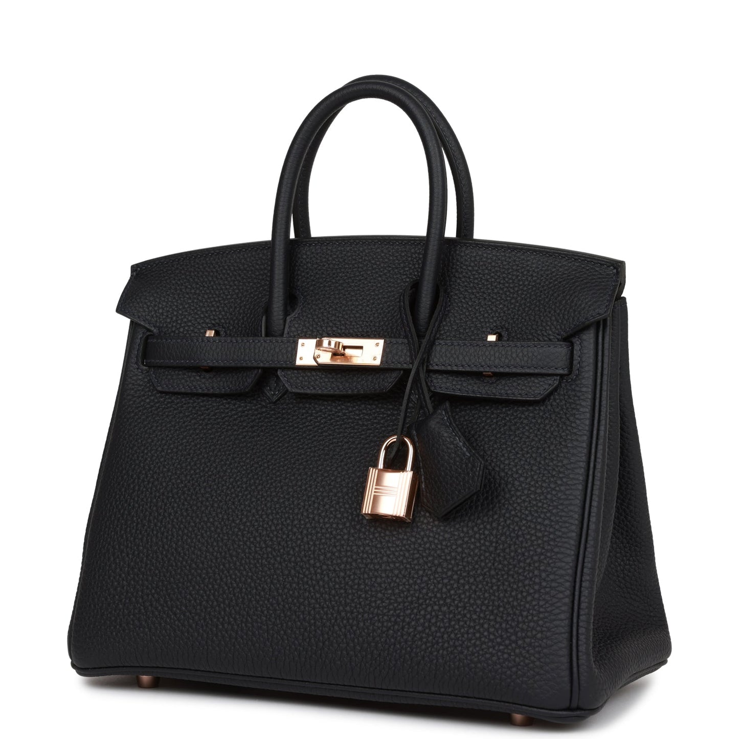 Luxury Hermes Birkin 25 Caban Togo Rose Gold Hardware