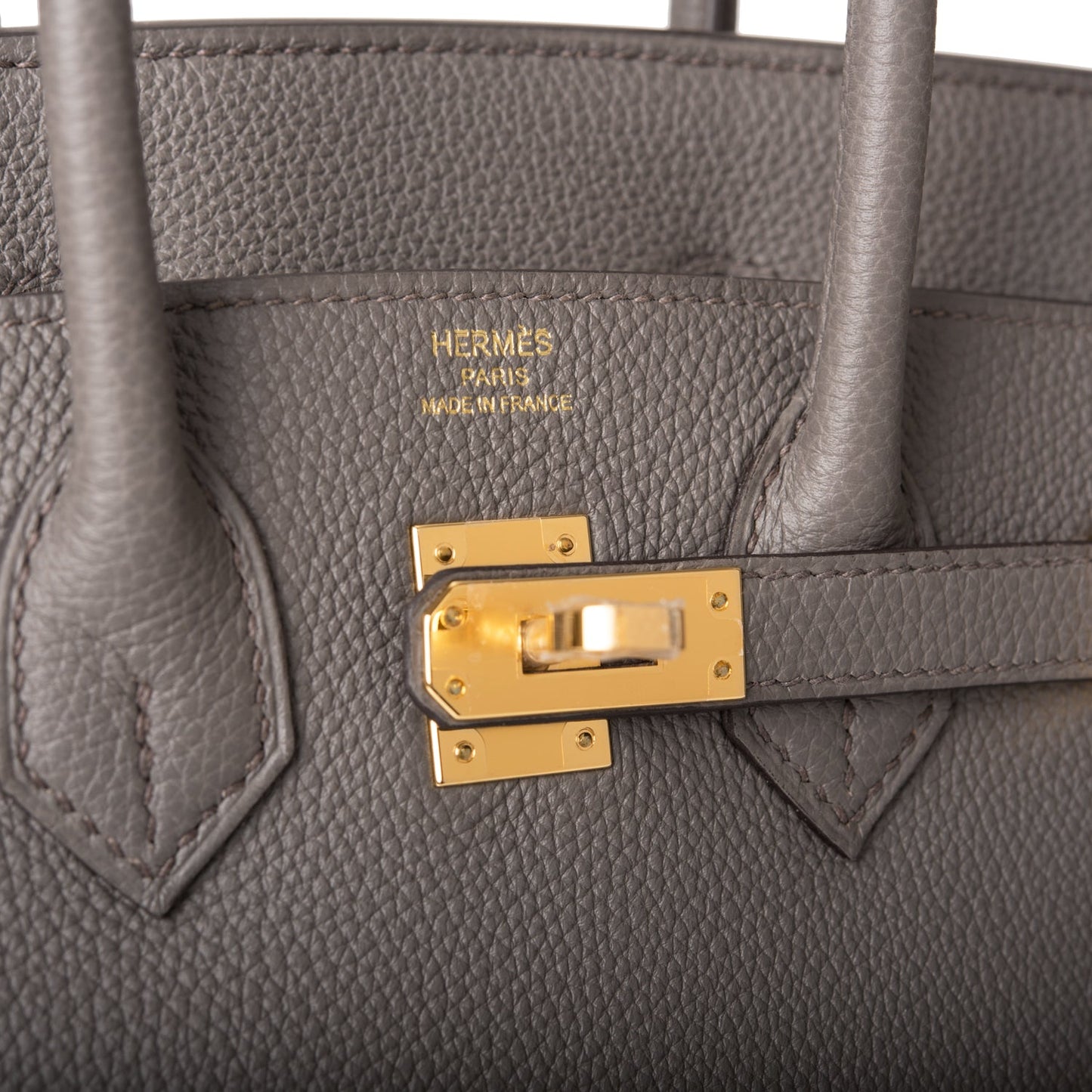 Luxury Hermes Birkin 25 Etain Togo Gold Hardware