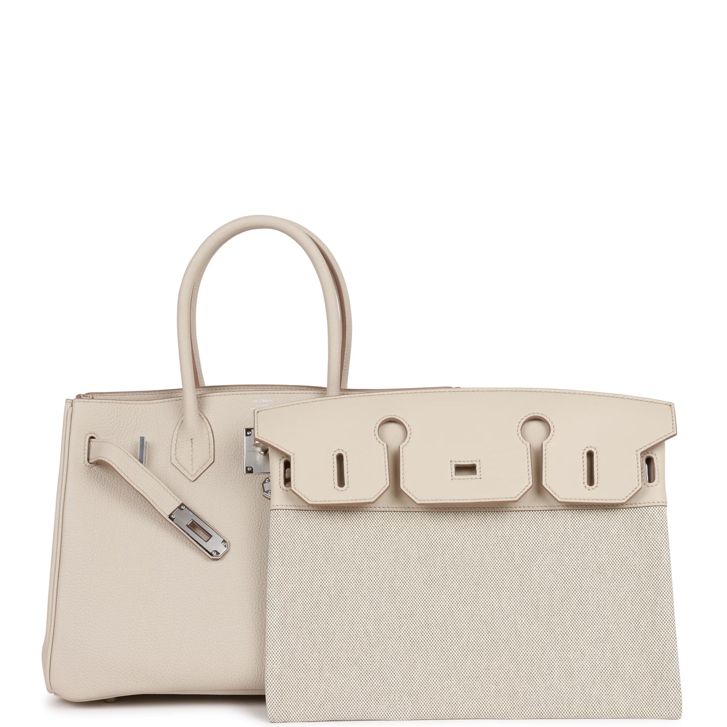 Luxury Hermes 3 En 1 Birkin 30 Beton Togo and Swift Palladium Hardware