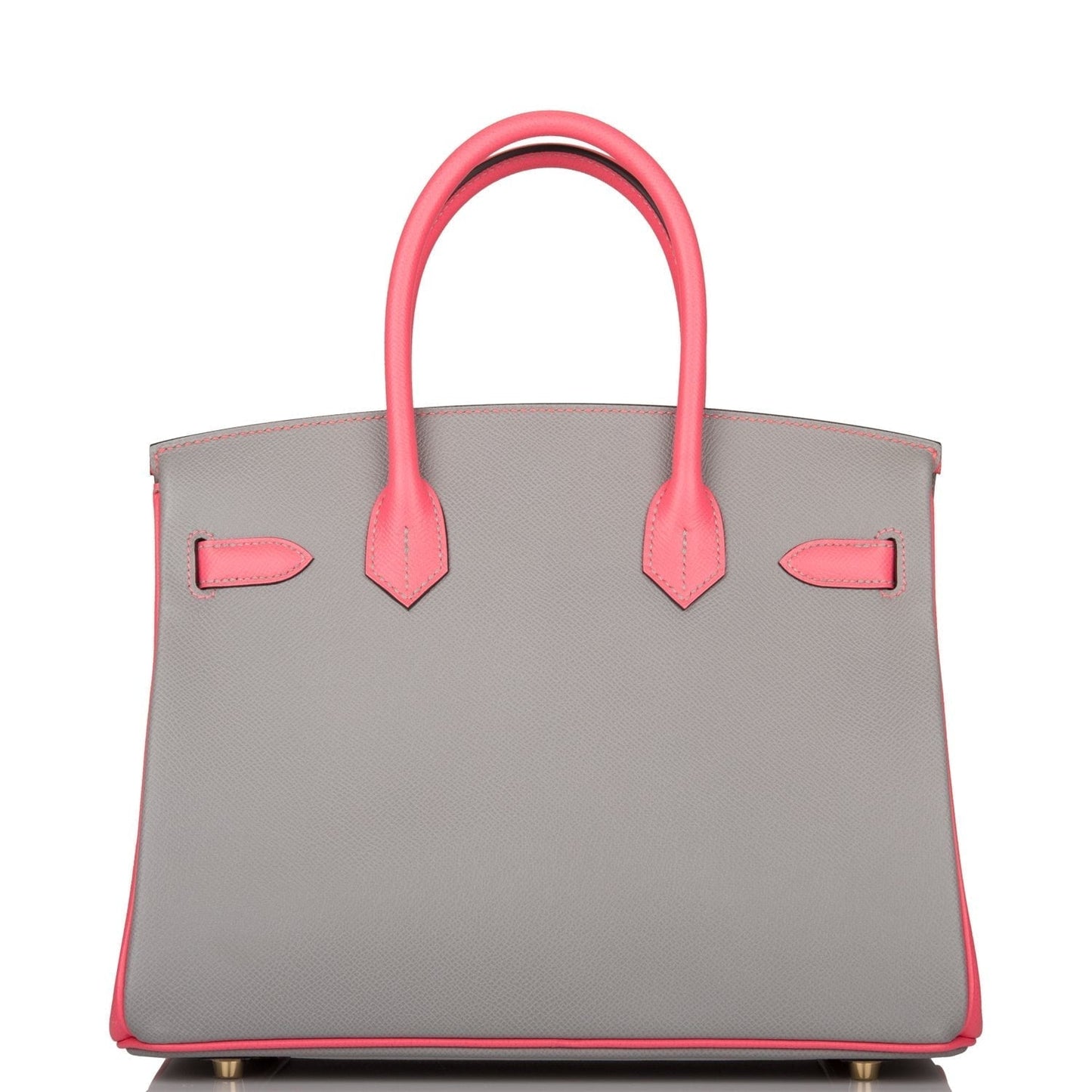 Luxury Hermes Special Order (HSS) Birkin 30 Gris Mouette and Rose Azalee Epsom Permabrass Hardware