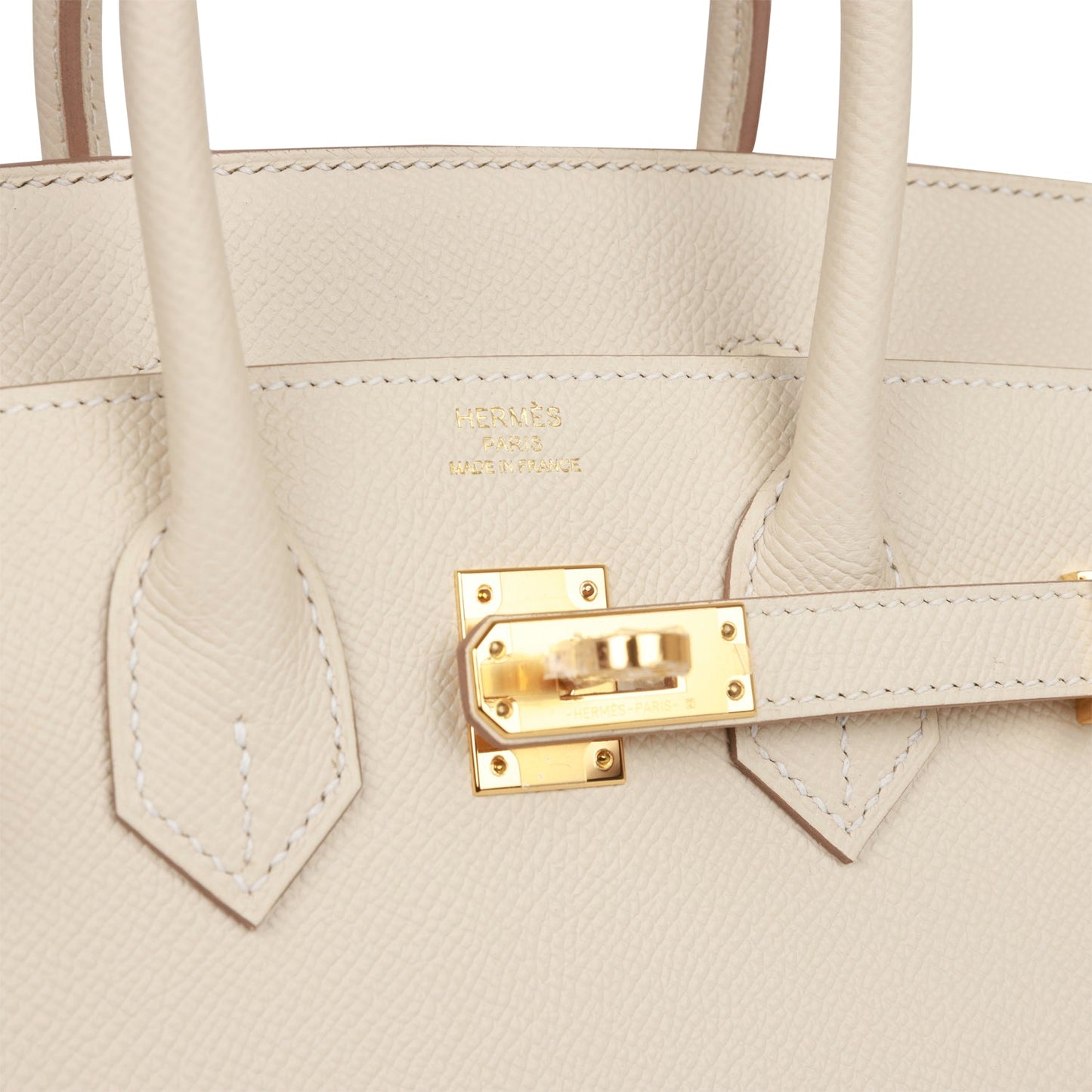 Luxury Hermes Birkin Sellier 25 Craie Epsom Gold Hardware