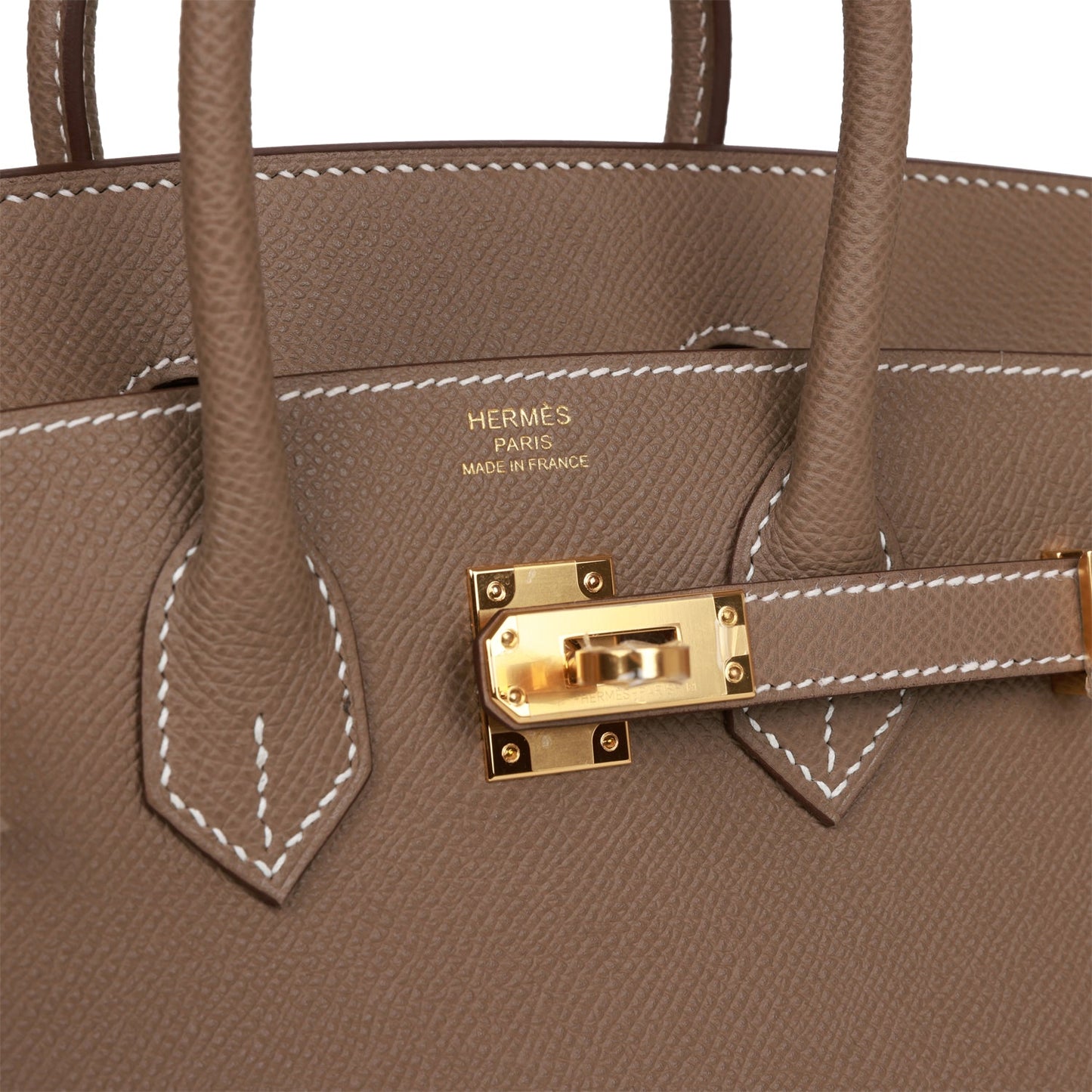 Luxury Hermes Birkin Sellier 25 Etoupe Epsom Gold Hardware