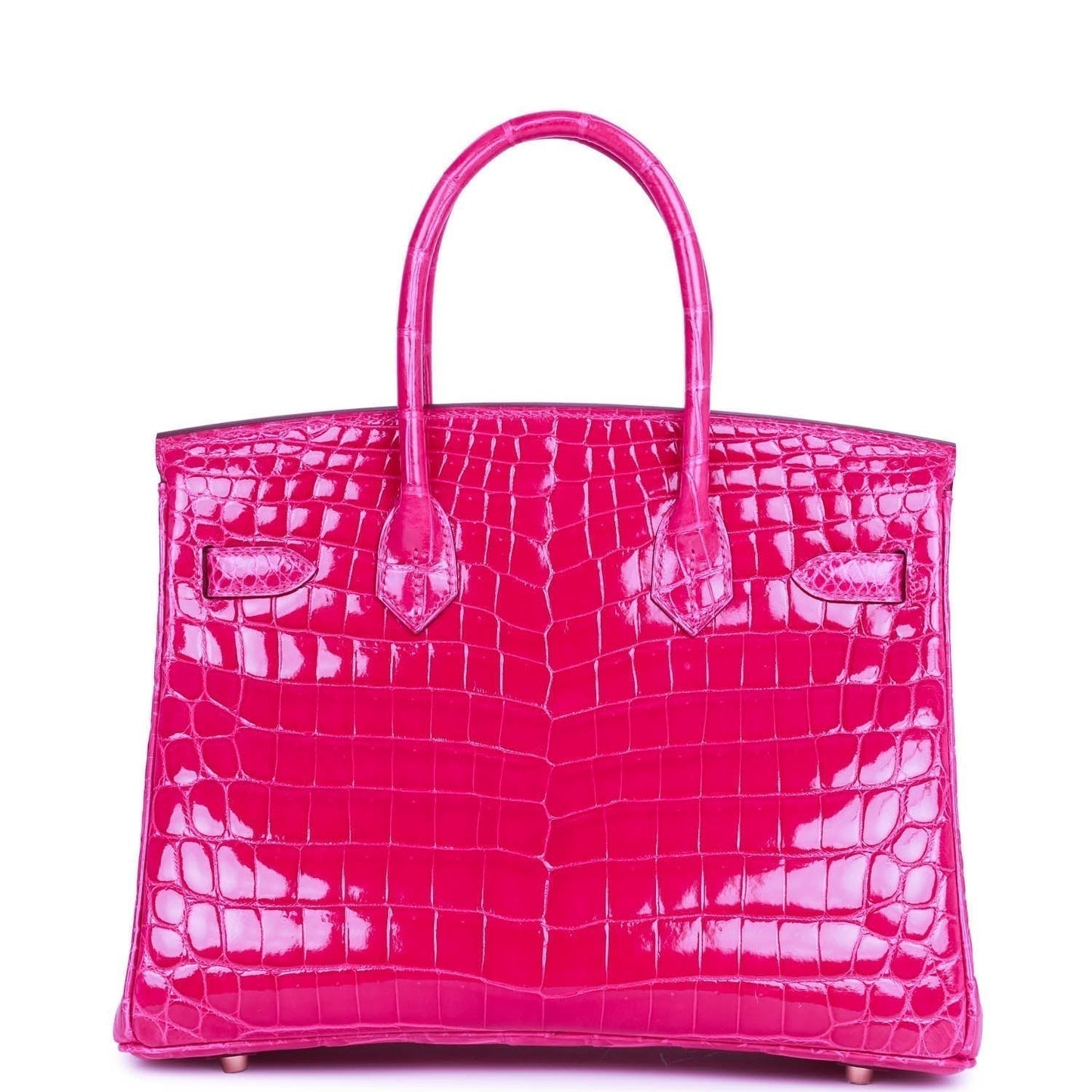 Luxury Hermes Special Order (HSS) Birkin 30 Rose Scheherazade Shiny Niloticus Crocodile Gold Hardware