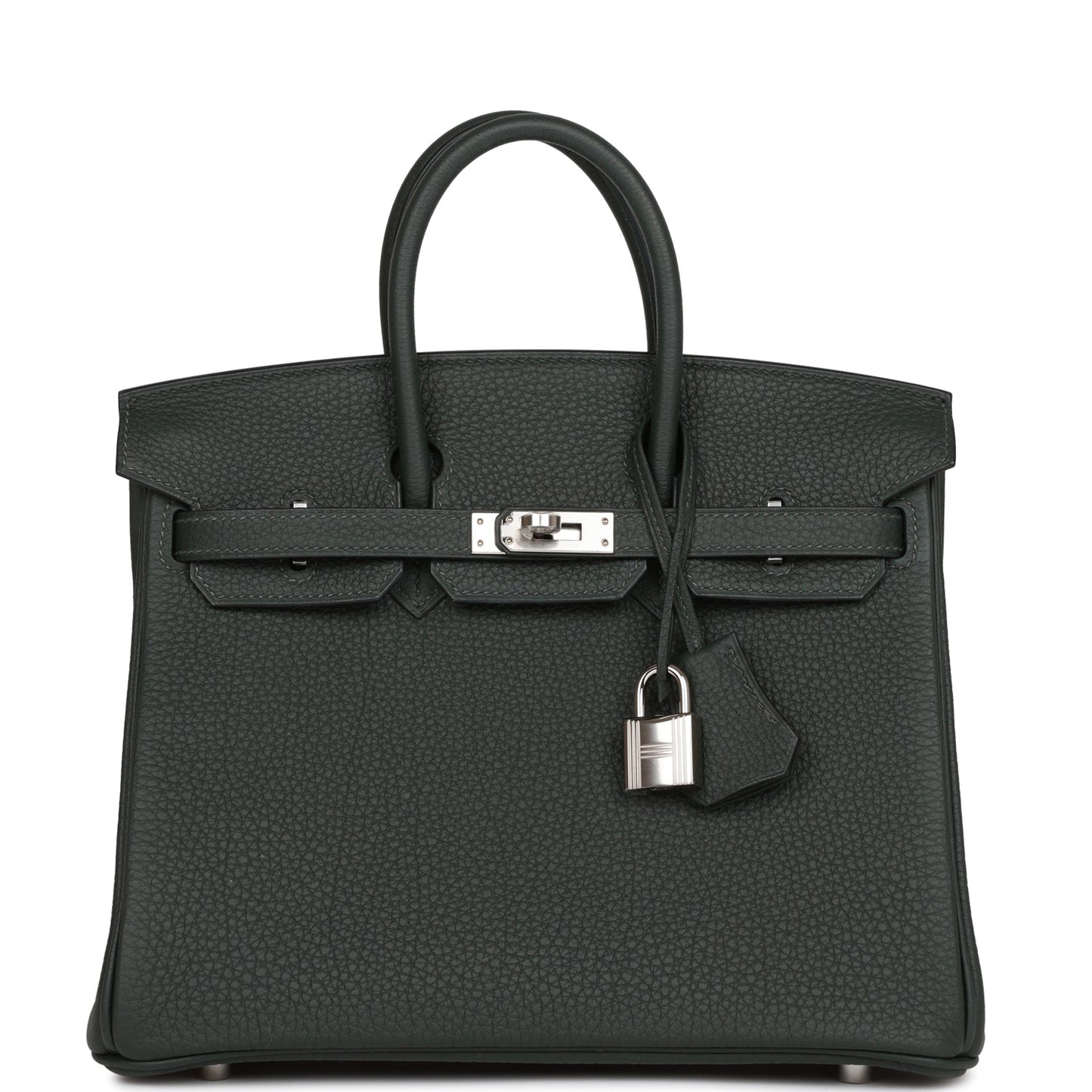 Luxury Hermes Birkin 25 Vert Fonce Togo Palladium Hardware