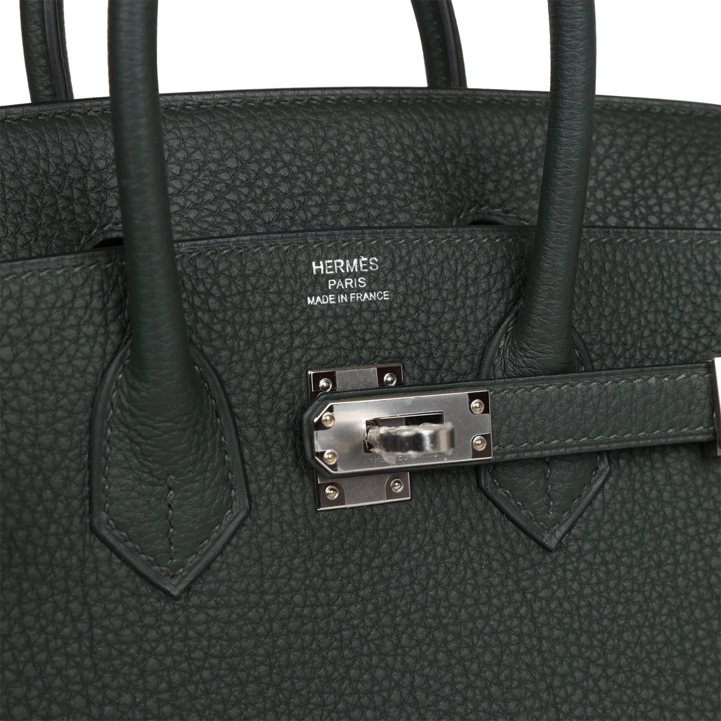 Luxury Hermes Birkin 25 Vert Fonce Togo Palladium Hardware