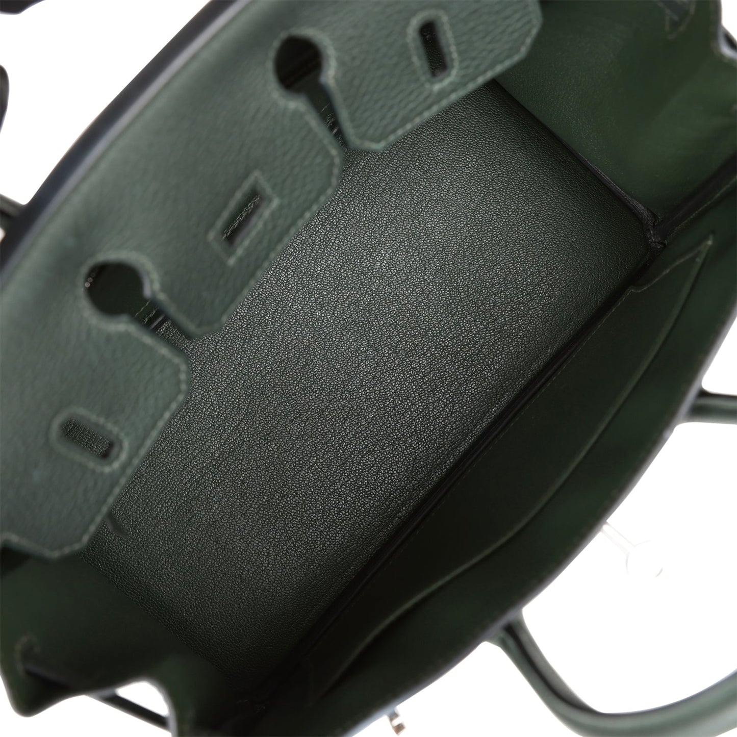 Luxury Hermes Birkin 25 Vert Fonce Togo Palladium Hardware