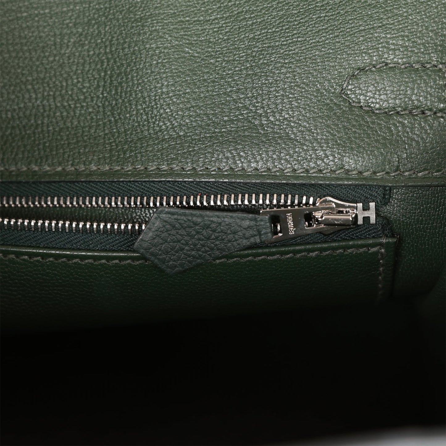 Luxury Hermes Birkin 25 Vert Fonce Togo Palladium Hardware
