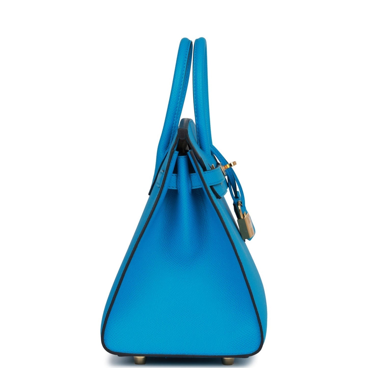Luxury Hermes Birkin Sellier 25 Bleu Frida Epsom Gold Hardware