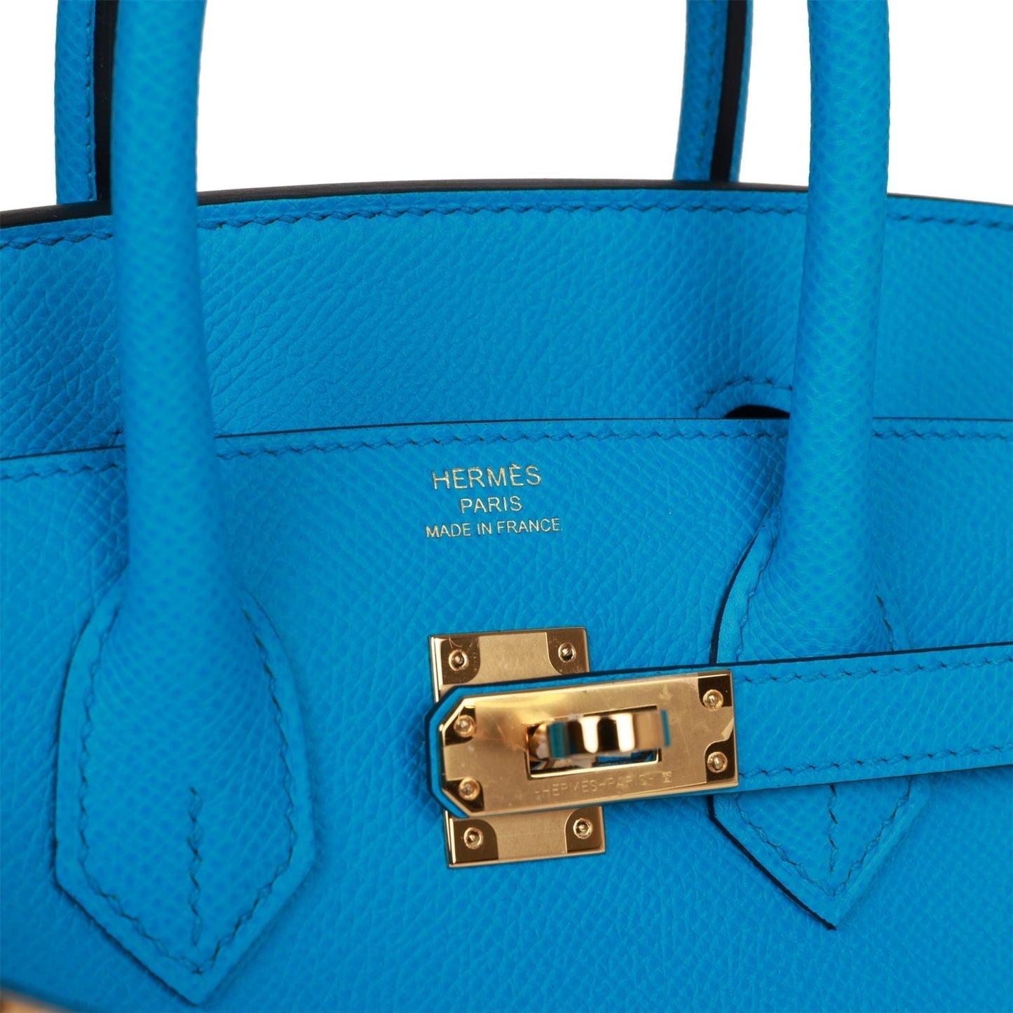 Luxury Hermes Birkin Sellier 25 Bleu Frida Epsom Gold Hardware