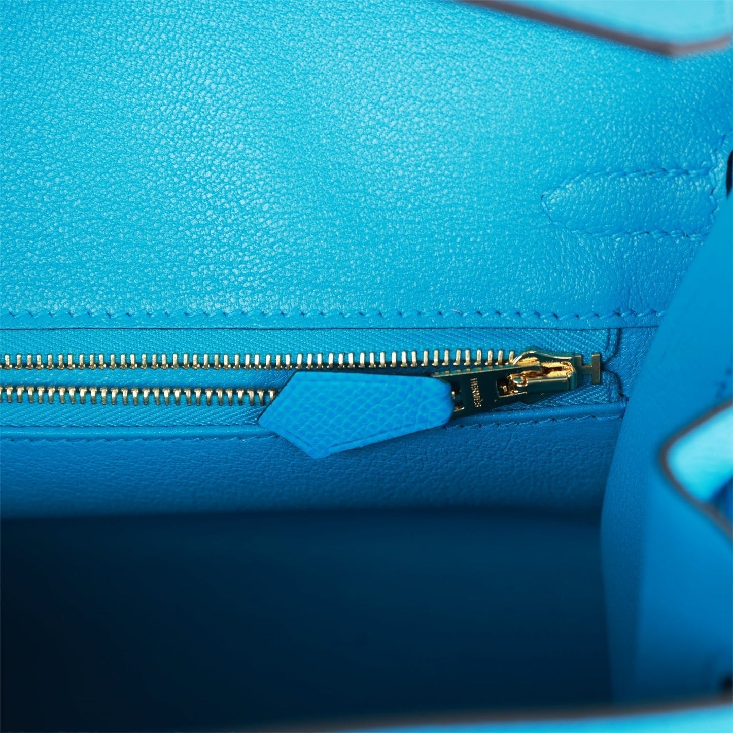 Luxury Hermes Birkin Sellier 25 Bleu Frida Epsom Gold Hardware