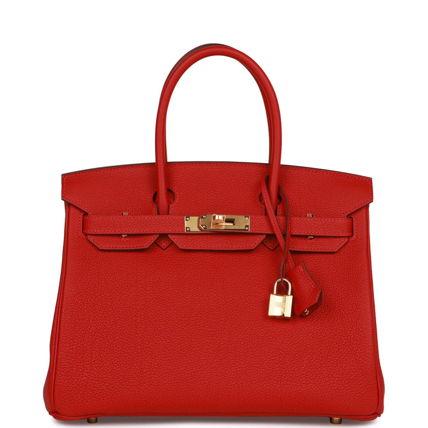 Luxury Hermes Special Order (HSS) Birkin 30 Rouge Casaque Togo Gold Hardware