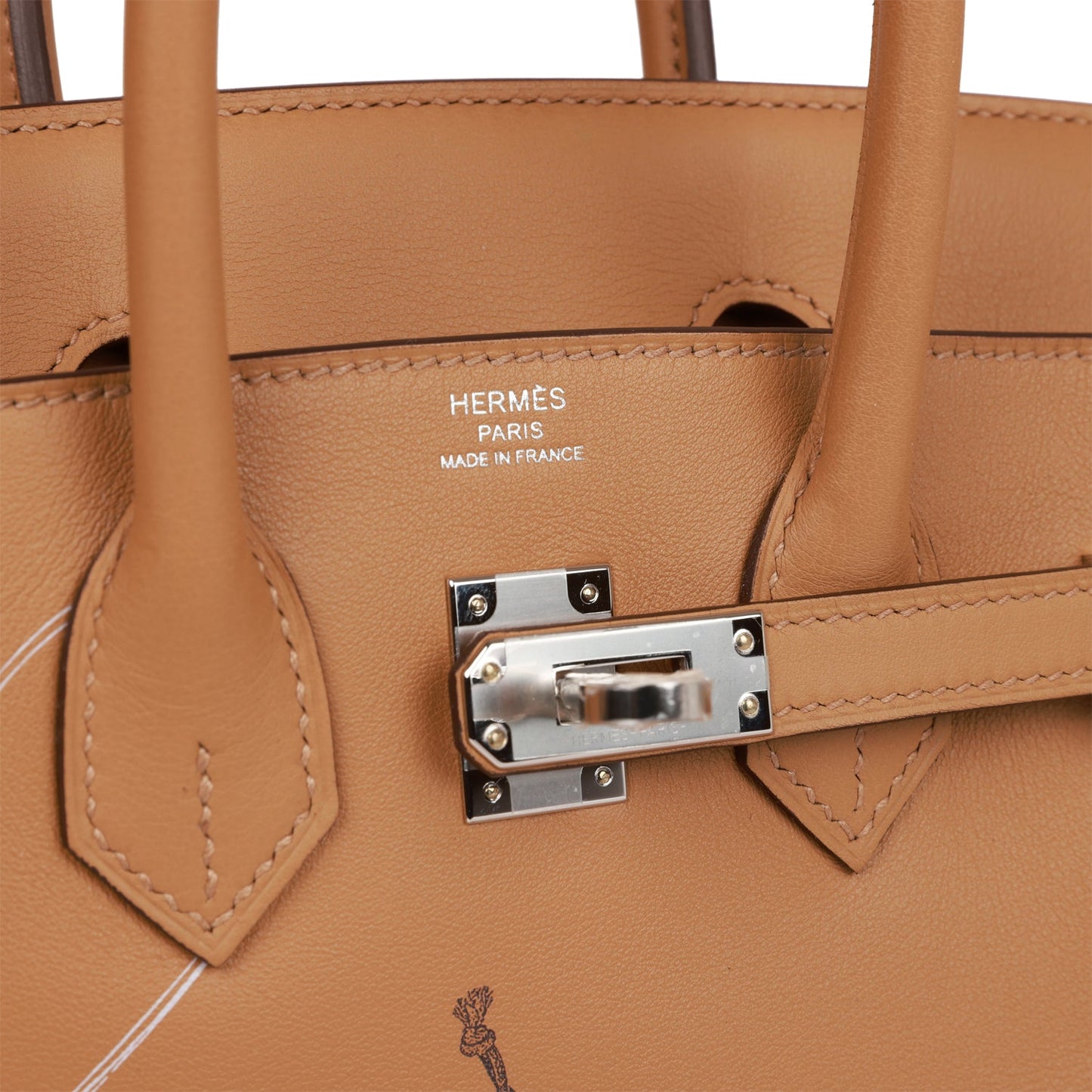 Luxury Hermes Birkin 25 In & Out Biscuit Swift Palladium Hardware
