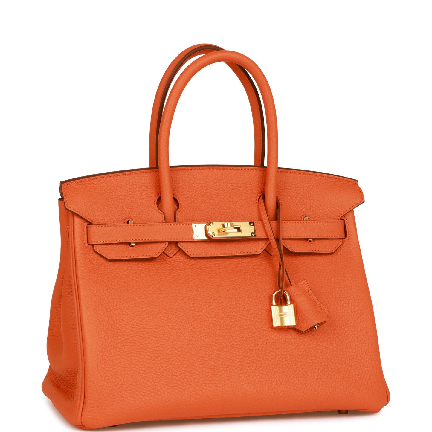 Luxury Hermes Birkin 30 Orange Clemence Gold Hardware