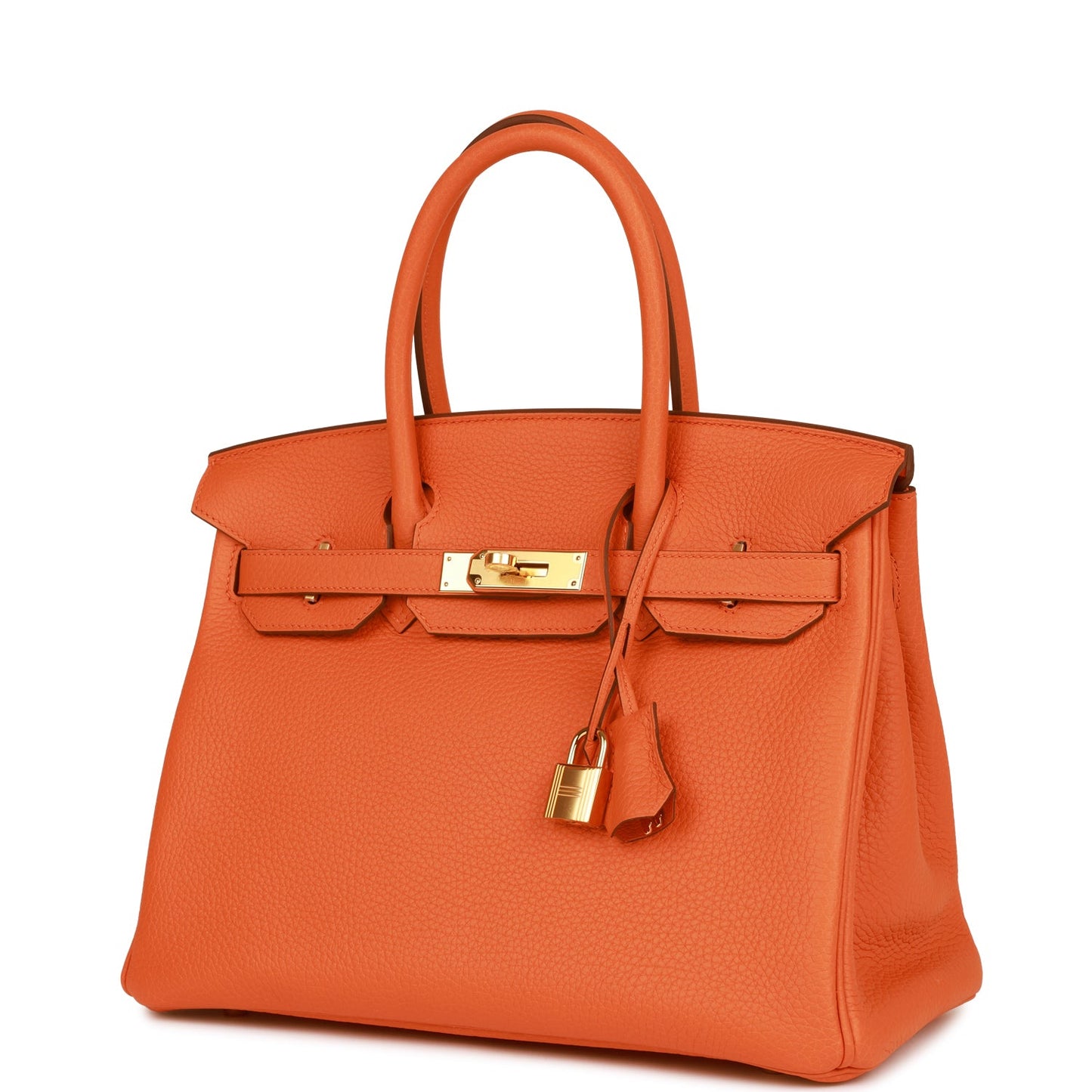 Luxury Hermes Birkin 30 Orange Clemence Gold Hardware
