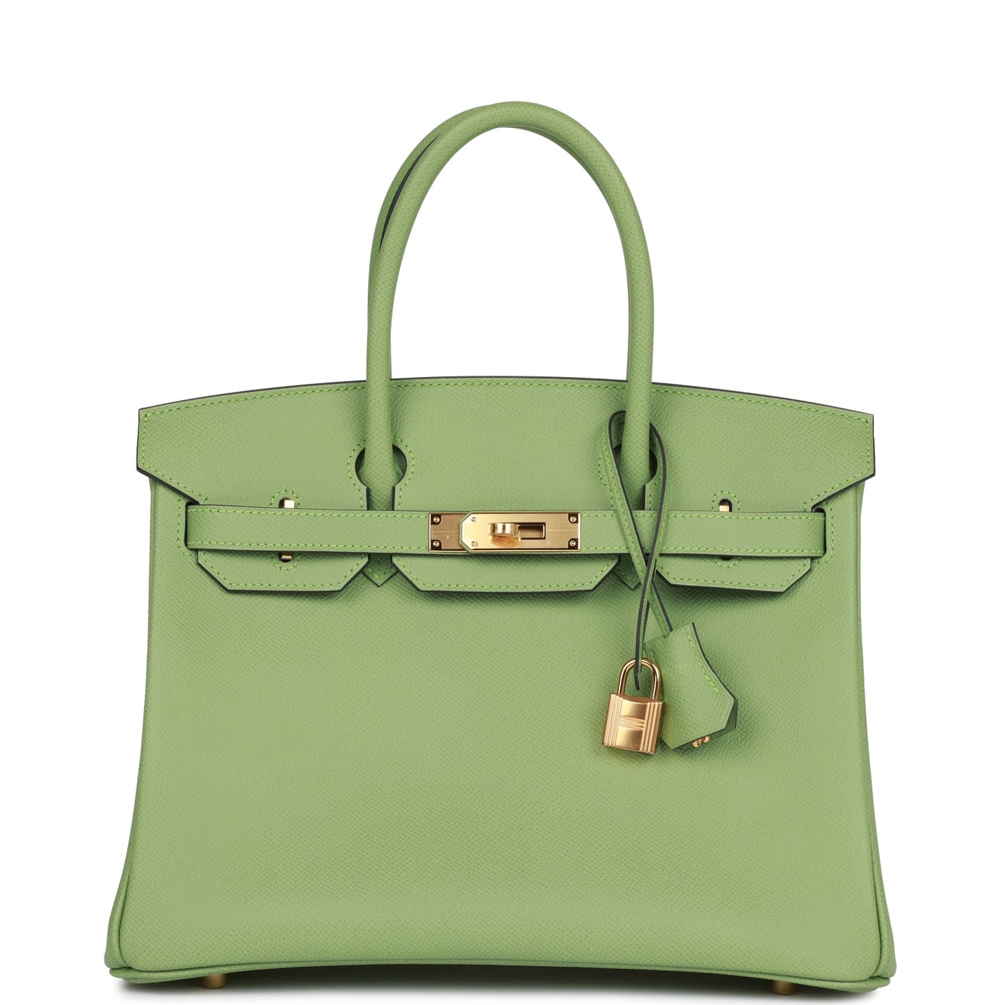Luxury Hermes Birkin 30 Vert Criquet Epsom Gold Hardware