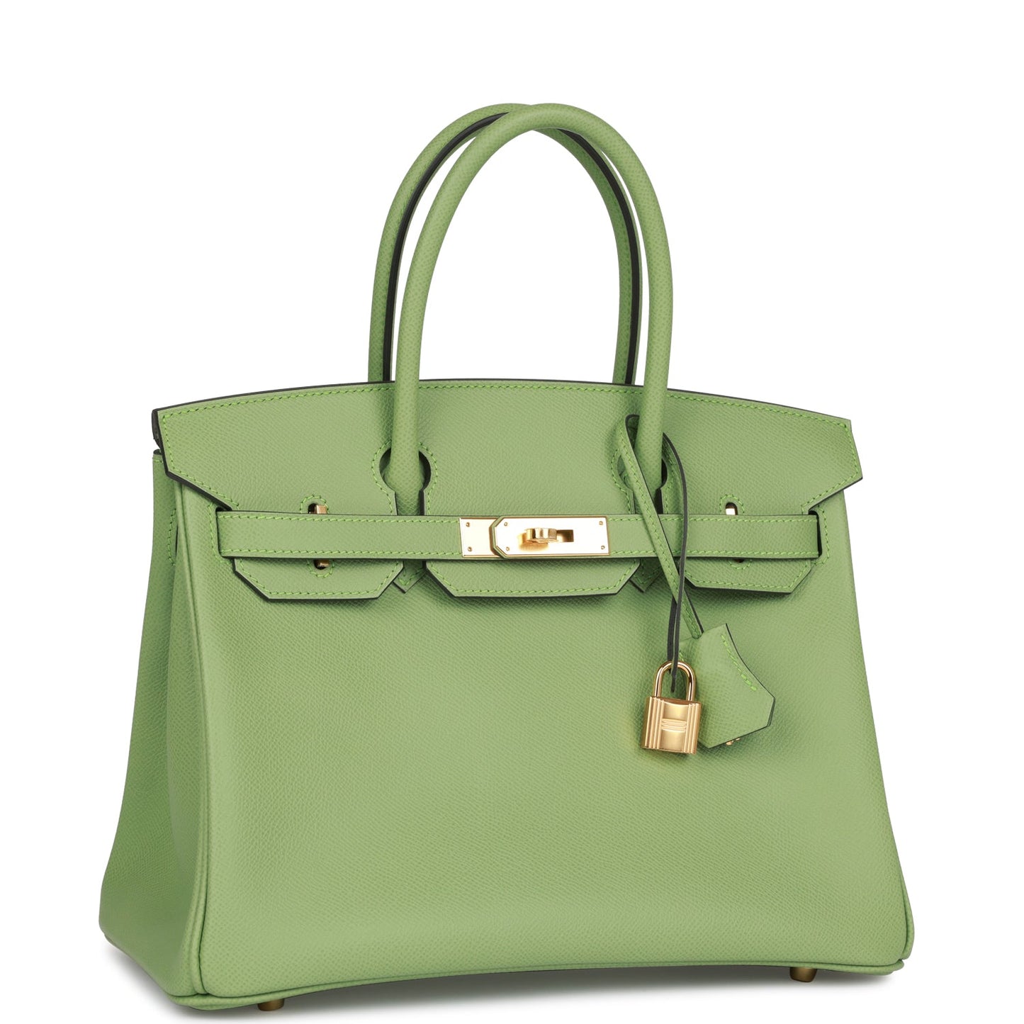 Luxury Hermes Birkin 30 Vert Criquet Epsom Gold Hardware