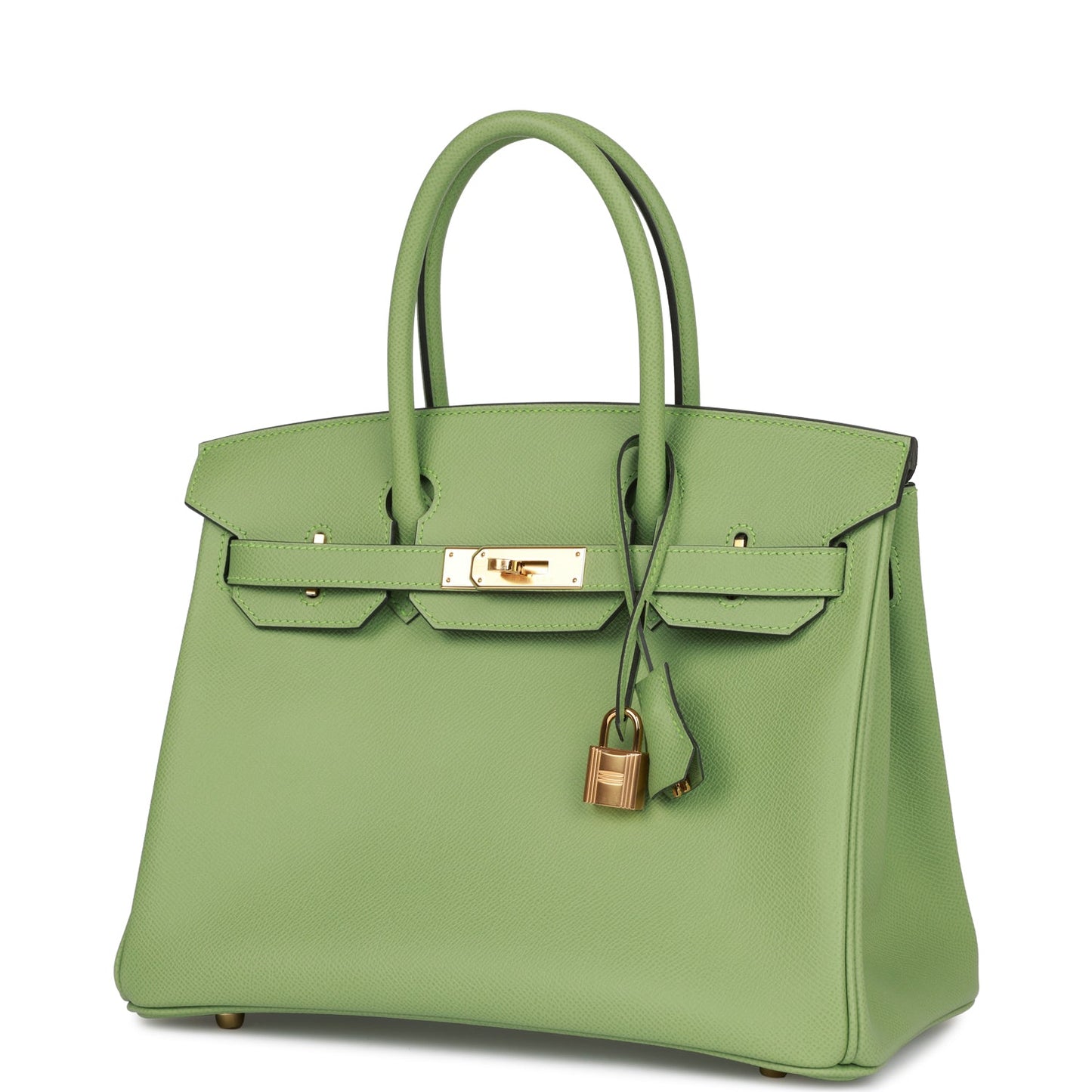 Luxury Hermes Birkin 30 Vert Criquet Epsom Gold Hardware