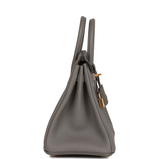 Luxury Hermes Birkin 25 Gris Meyer Togo Gold Hardware