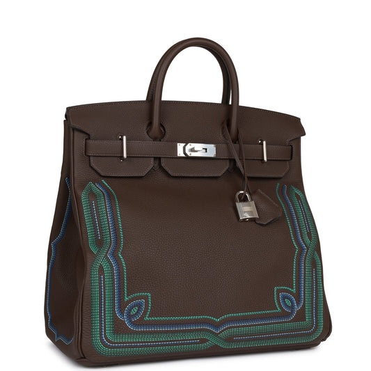 Luxury Hermes Western HAC Birkin 40 Ebene Togo Palladium Hardware