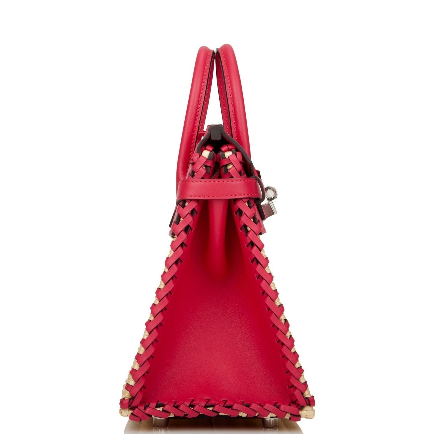 Luxury Hermes Picnic Sellier Birkin 25 Framboise Swift Palladium Hardware