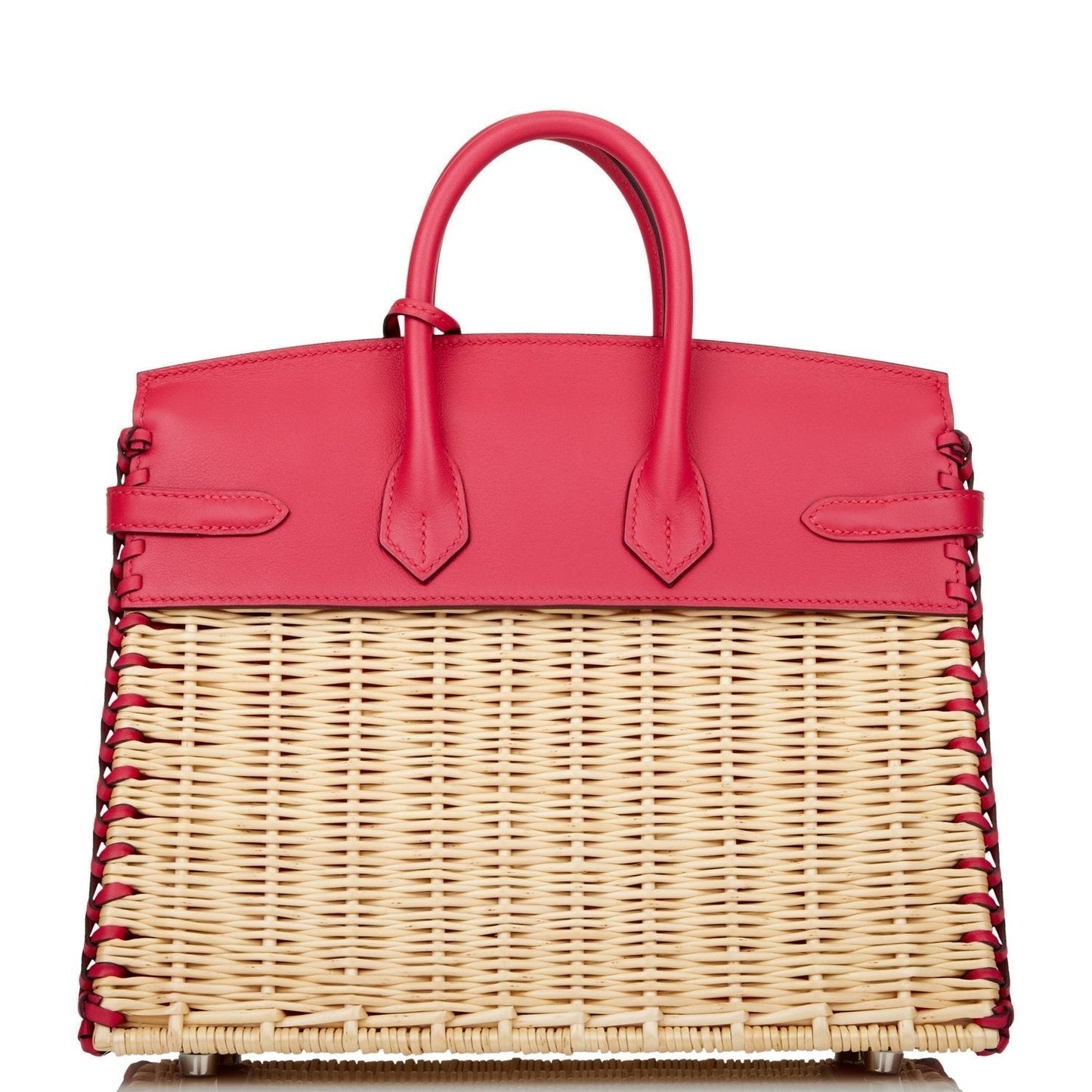 Luxury Hermes Picnic Sellier Birkin 25 Framboise Swift Palladium Hardware
