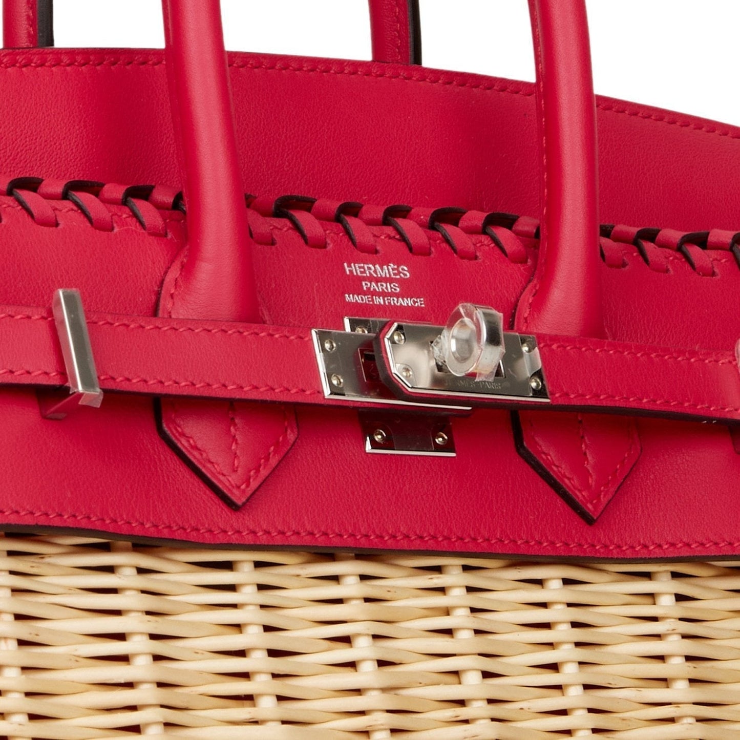 Luxury Hermes Picnic Sellier Birkin 25 Framboise Swift Palladium Hardware