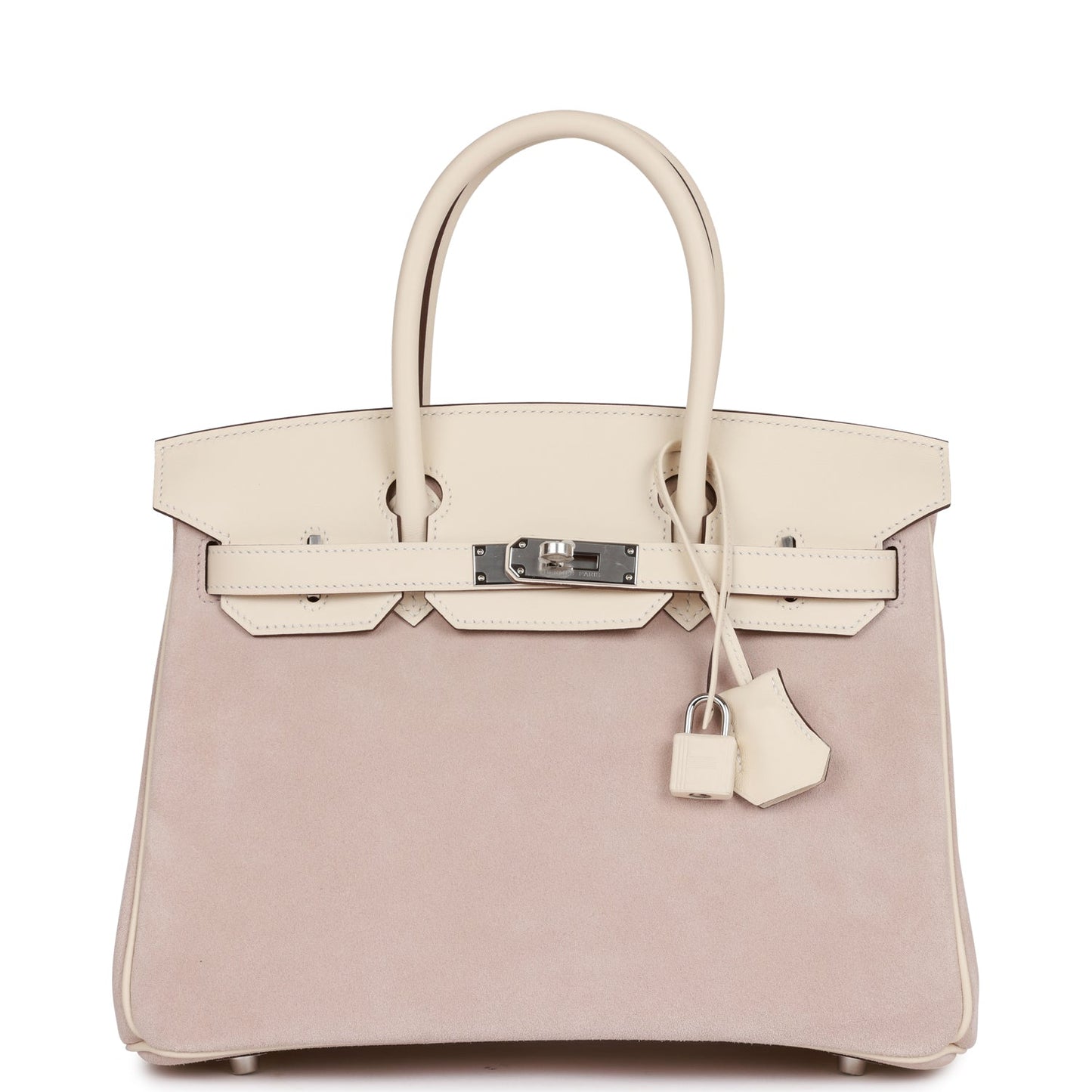 Luxury Hermes Birkin 30 Glycine Grizzly and Nata Swift Palladium Hardware