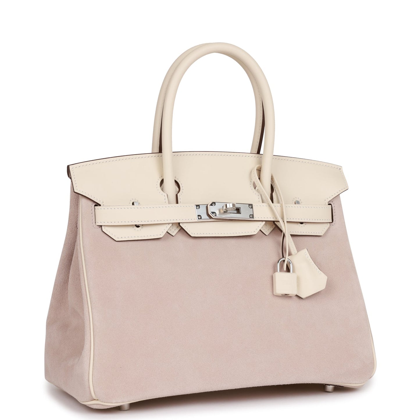 Luxury Hermes Birkin 30 Glycine Grizzly and Nata Swift Palladium Hardware