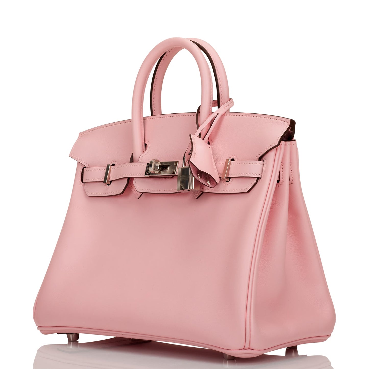 Luxury Hermes Birkin 25 Rose Sakura Jonathan Palladium Hardware