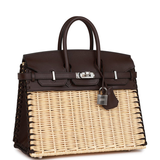 Luxury Hermes Picnic Sellier Birkin 25 Rouge Sellier Swift Palladium Hardware