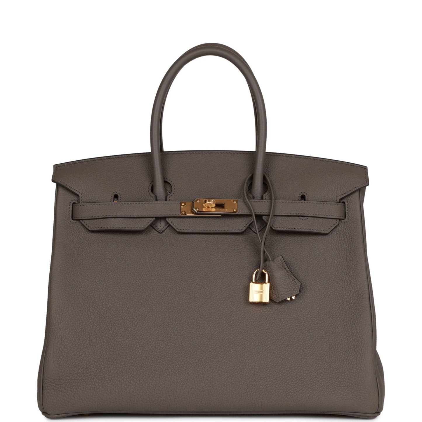 Luxury Hermes Birkin 35 Gris Etain Togo Gold Hardware