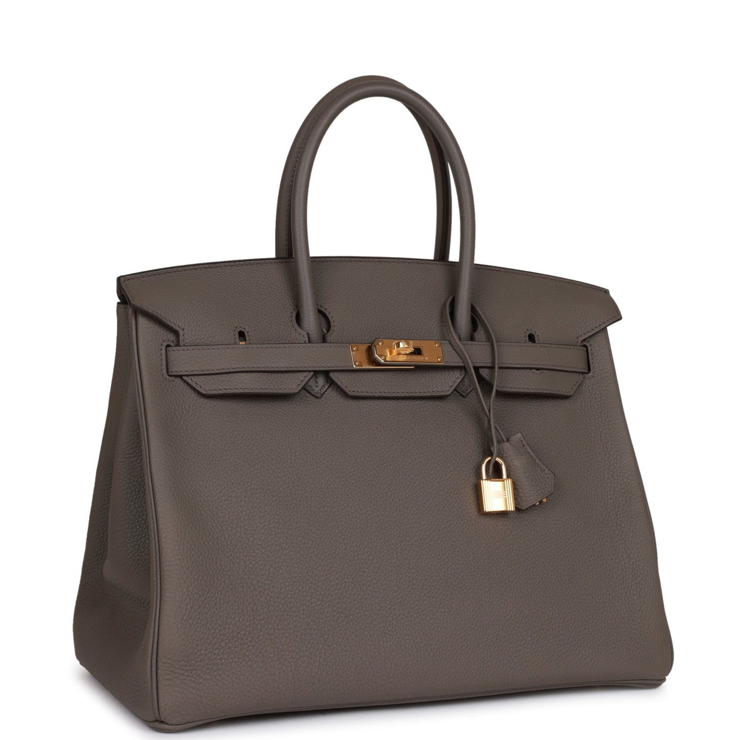Luxury Hermes Birkin 35 Gris Etain Togo Gold Hardware