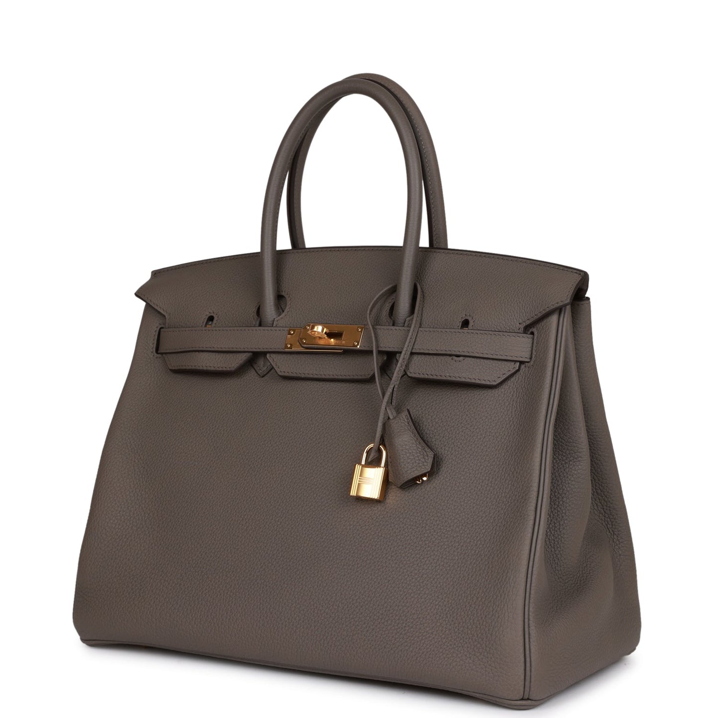 Luxury Hermes Birkin 35 Gris Etain Togo Gold Hardware