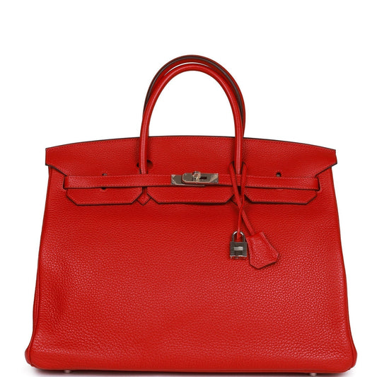 Top Quality Luxury Hermes Birkin 40 Rouge Casaque Togo Palladium Hardware