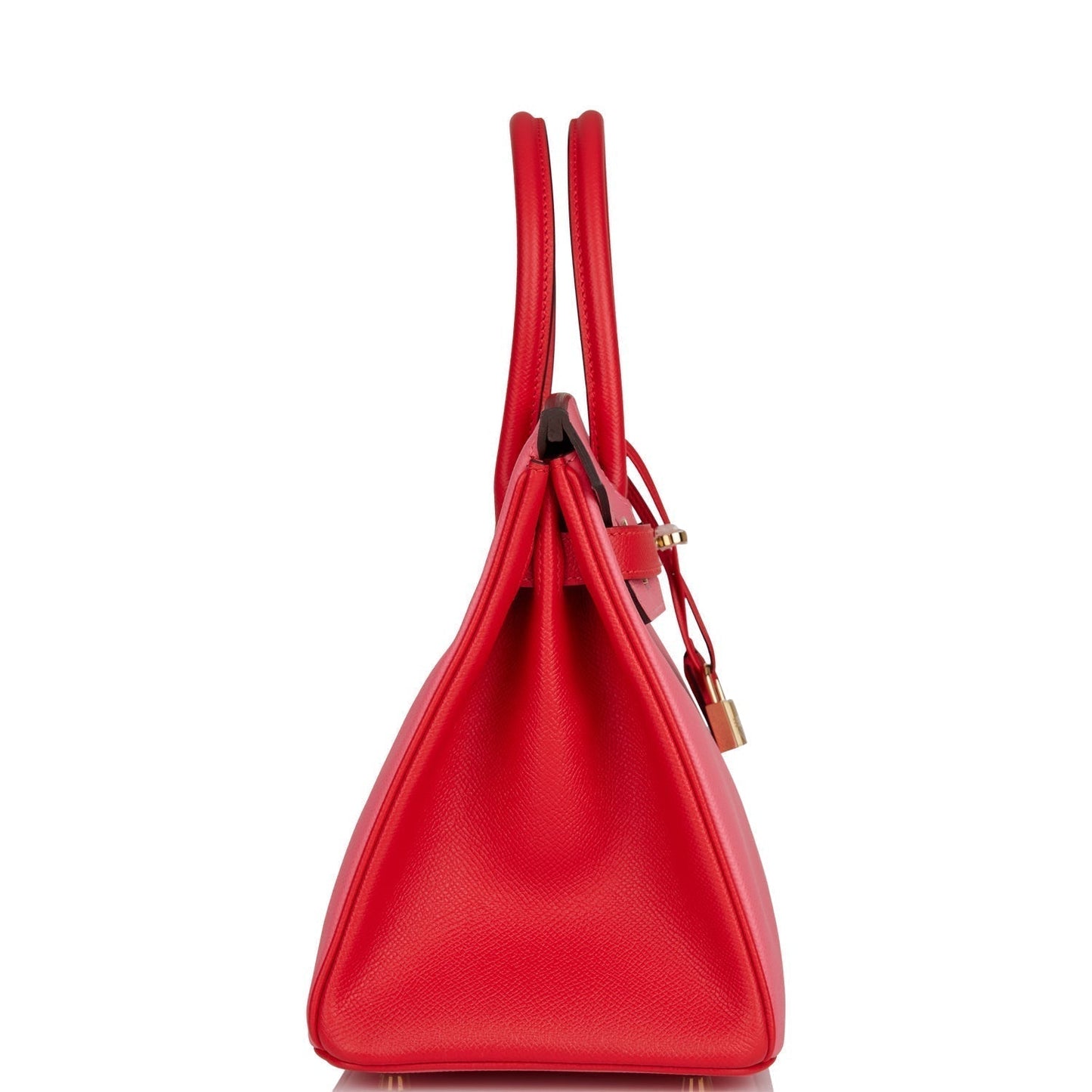 Luxury Hermes Special Order (HSS) Birkin 30 Rose Azalee and Rouge de Coeur Epsom Permabrass Hardware