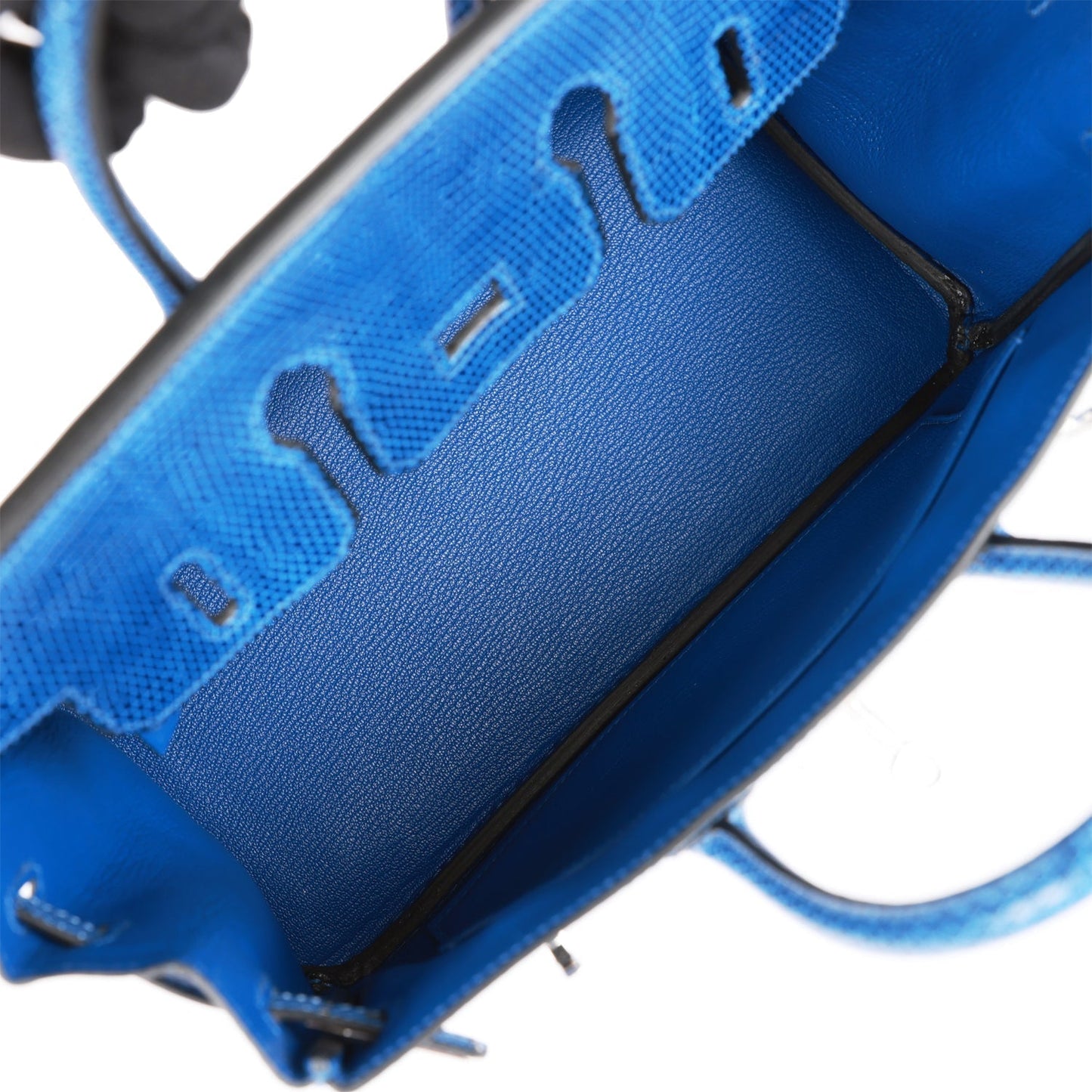 Luxury Hermes Birkin 25 Bleu Saphir Lizard Palladium Hardware