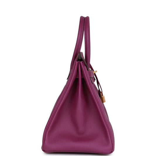 Luxury Hermes Birkin 35 Anemone Epsom Gold Hardware