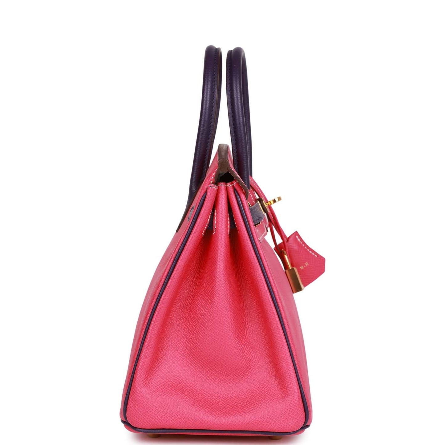 Top Quality Luxury Hermes Special Order (HSS) Birkin 25 Rose Tyrien and Iris Epsom Gold Hardware