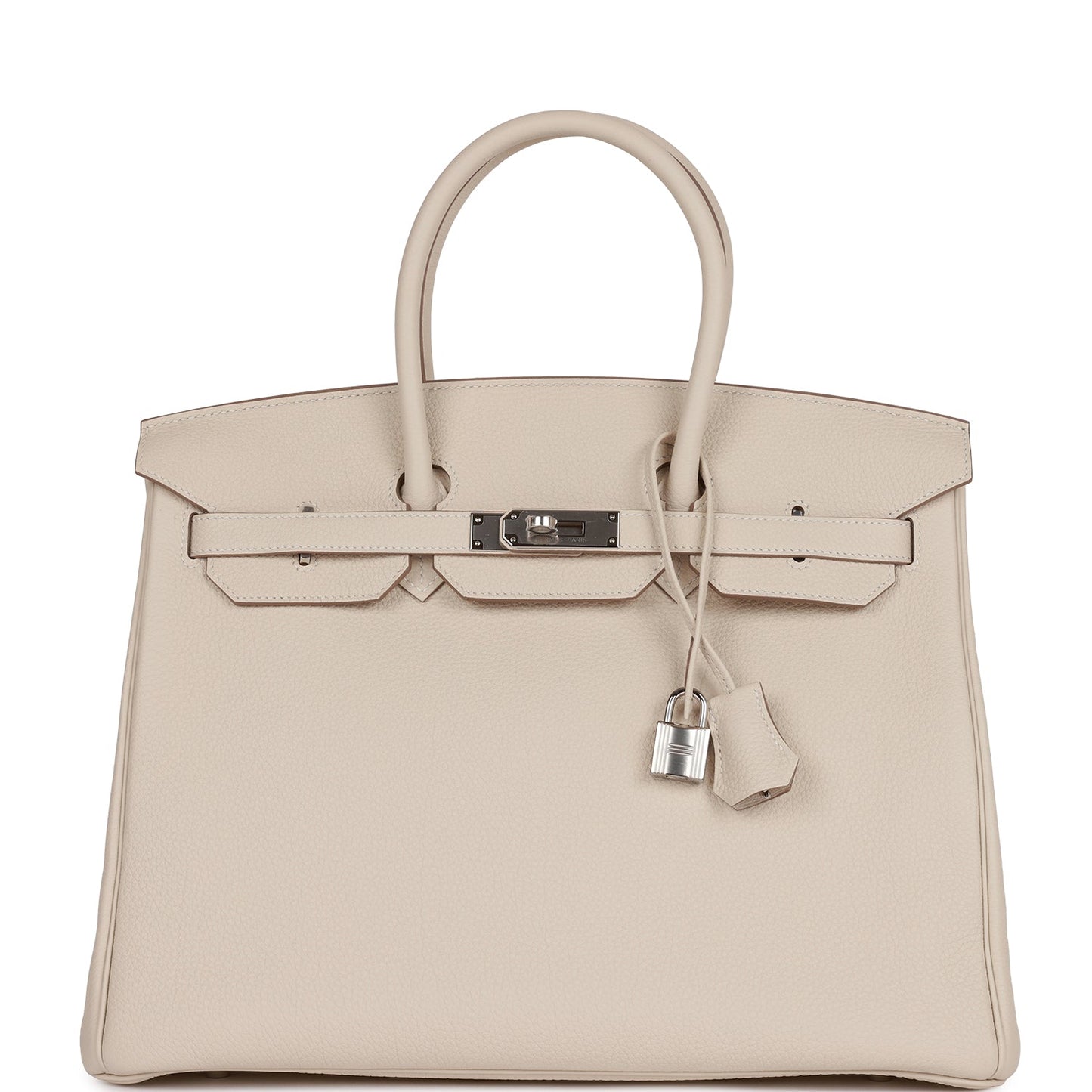 Luxury Hermes Birkin 35 Craie Togo Palladium Hardware