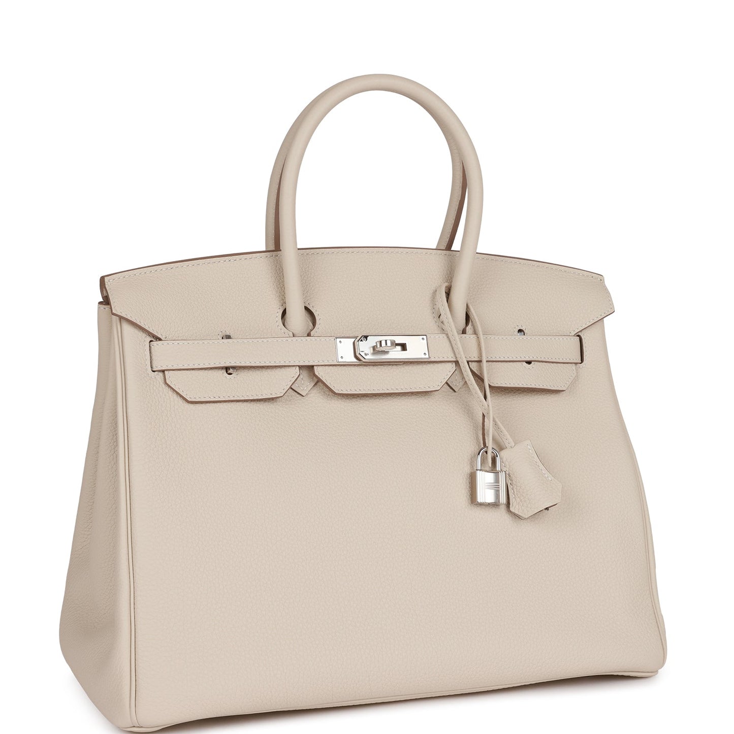 Luxury Hermes Birkin 35 Craie Togo Palladium Hardware