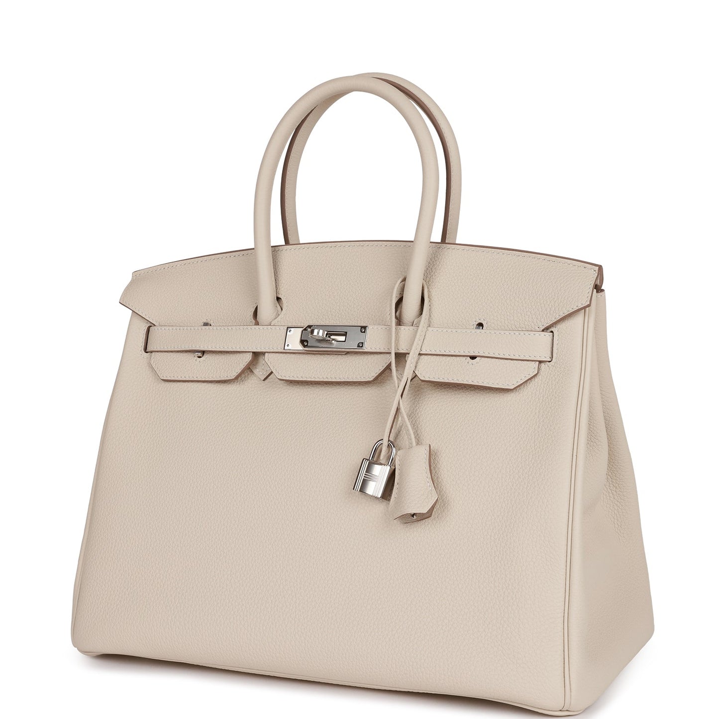 Luxury Hermes Birkin 35 Craie Togo Palladium Hardware
