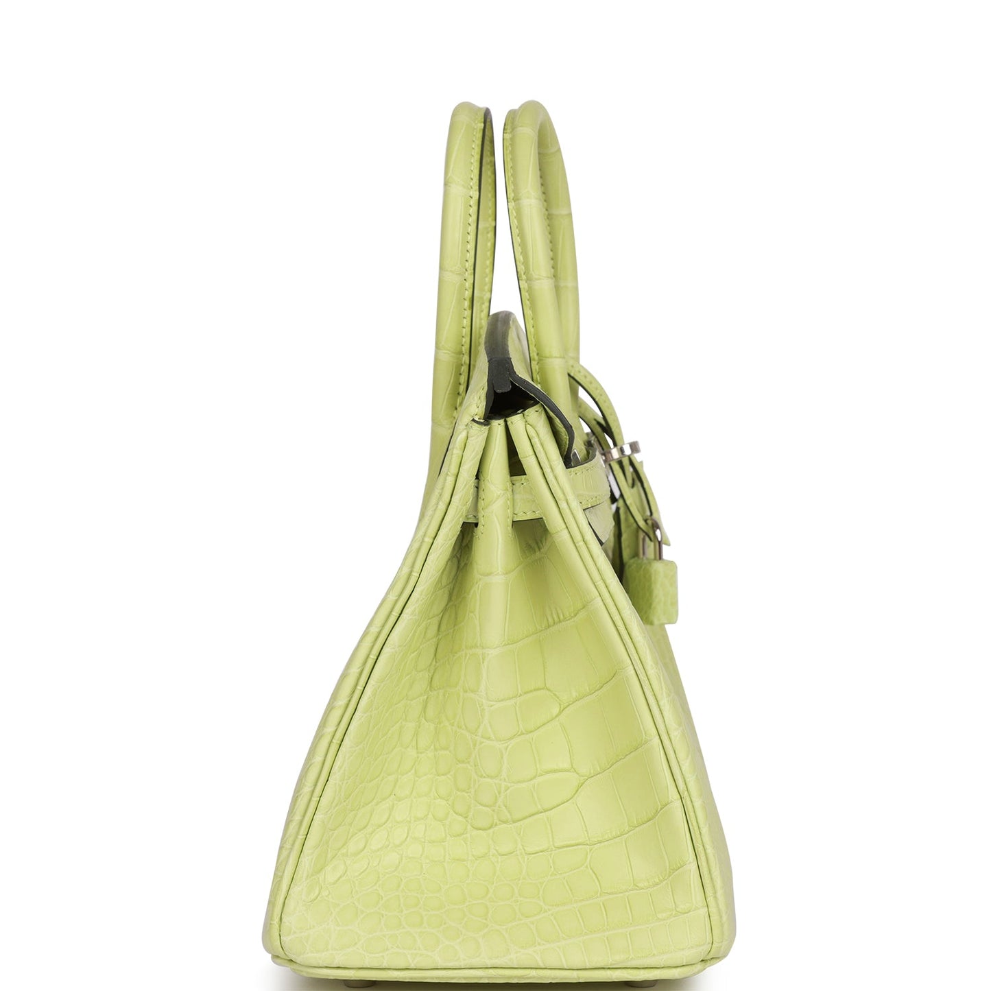 Luxury Hermes Birkin 25 Jaune Bourgeon Matte Alligator Palladium Hardware
