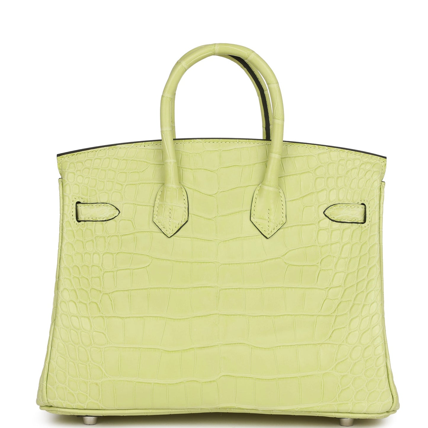 Luxury Hermes Birkin 25 Jaune Bourgeon Matte Alligator Palladium Hardware