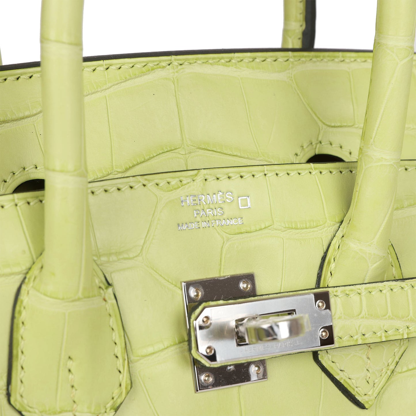 Luxury Hermes Birkin 25 Jaune Bourgeon Matte Alligator Palladium Hardware