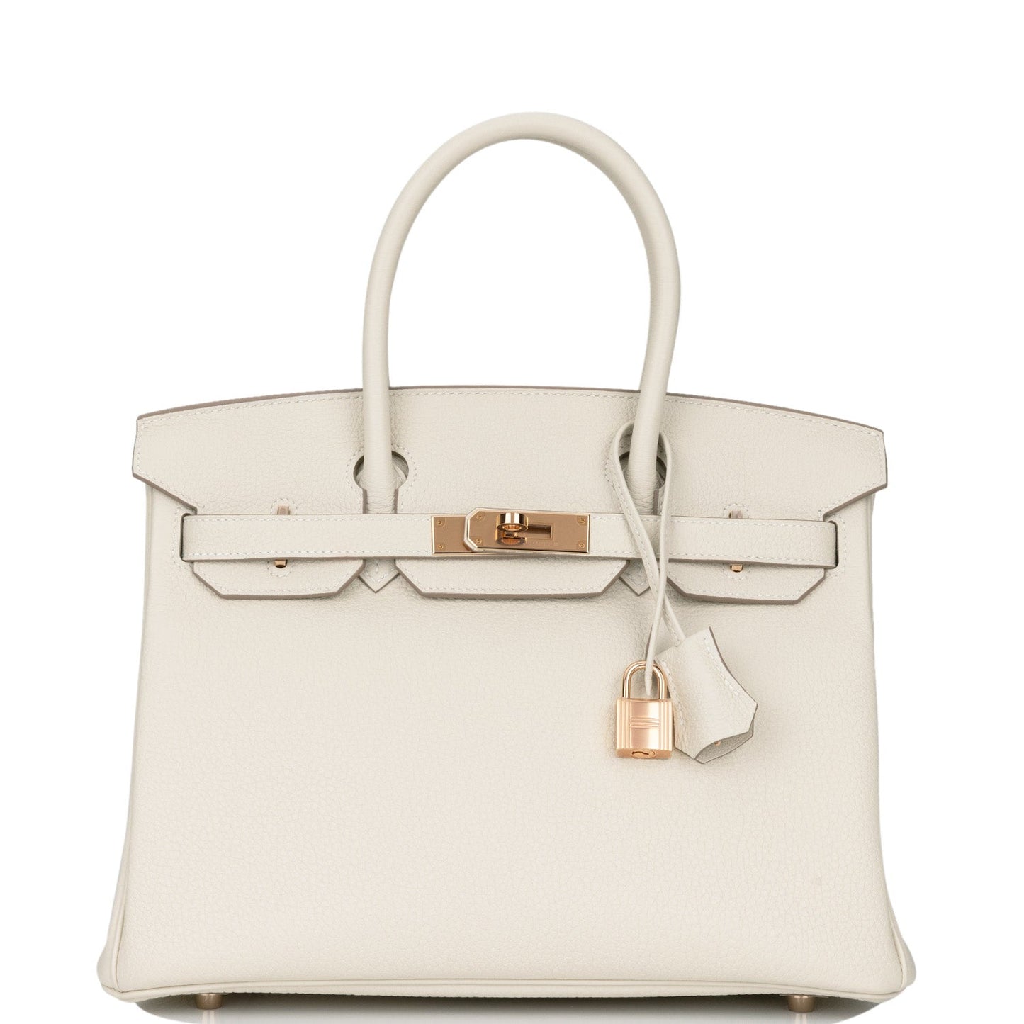 Luxury Hermes Birkin 30 Craie Togo Rose Gold Hardware