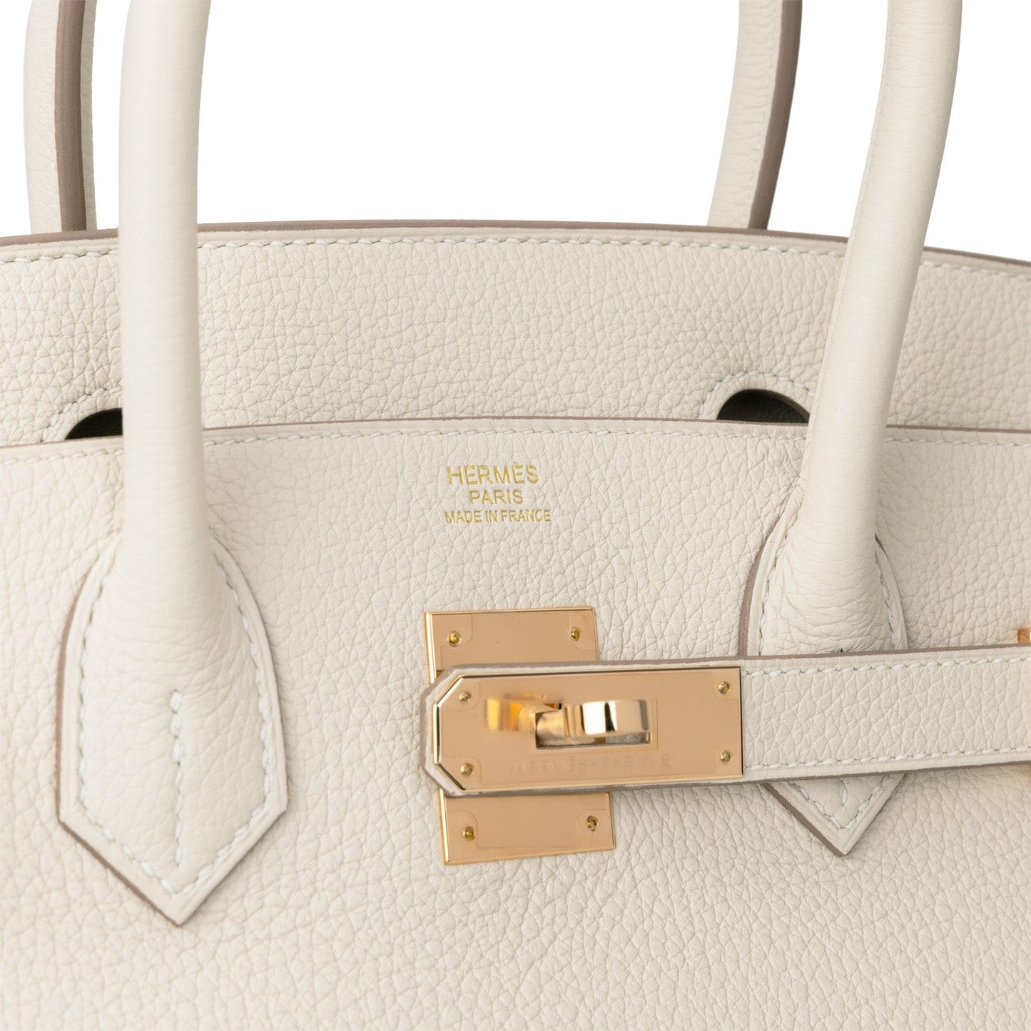 Luxury Hermes Birkin 30 Craie Togo Rose Gold Hardware