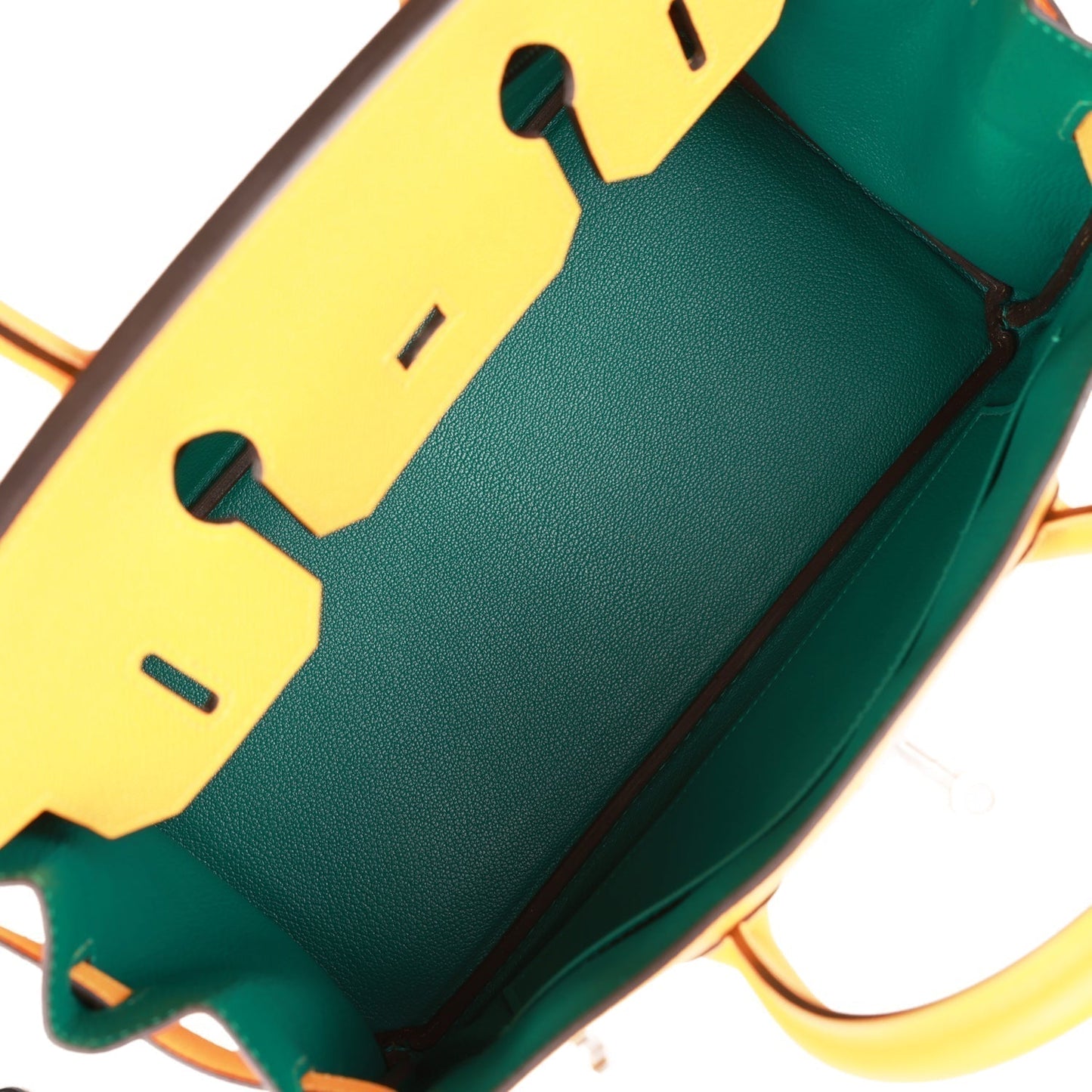 Luxury Hermes Special Order (HSS) Birkin 30 Jaune D'Or and Malachite Epsom Brushed Palladium Hardware
