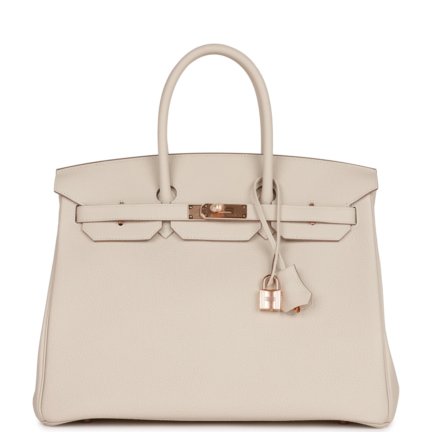 Luxury Hermes Birkin 35 Craie Togo Rose Gold Hardware