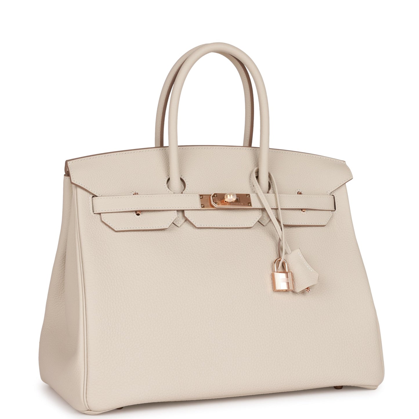 Luxury Hermes Birkin 35 Craie Togo Rose Gold Hardware