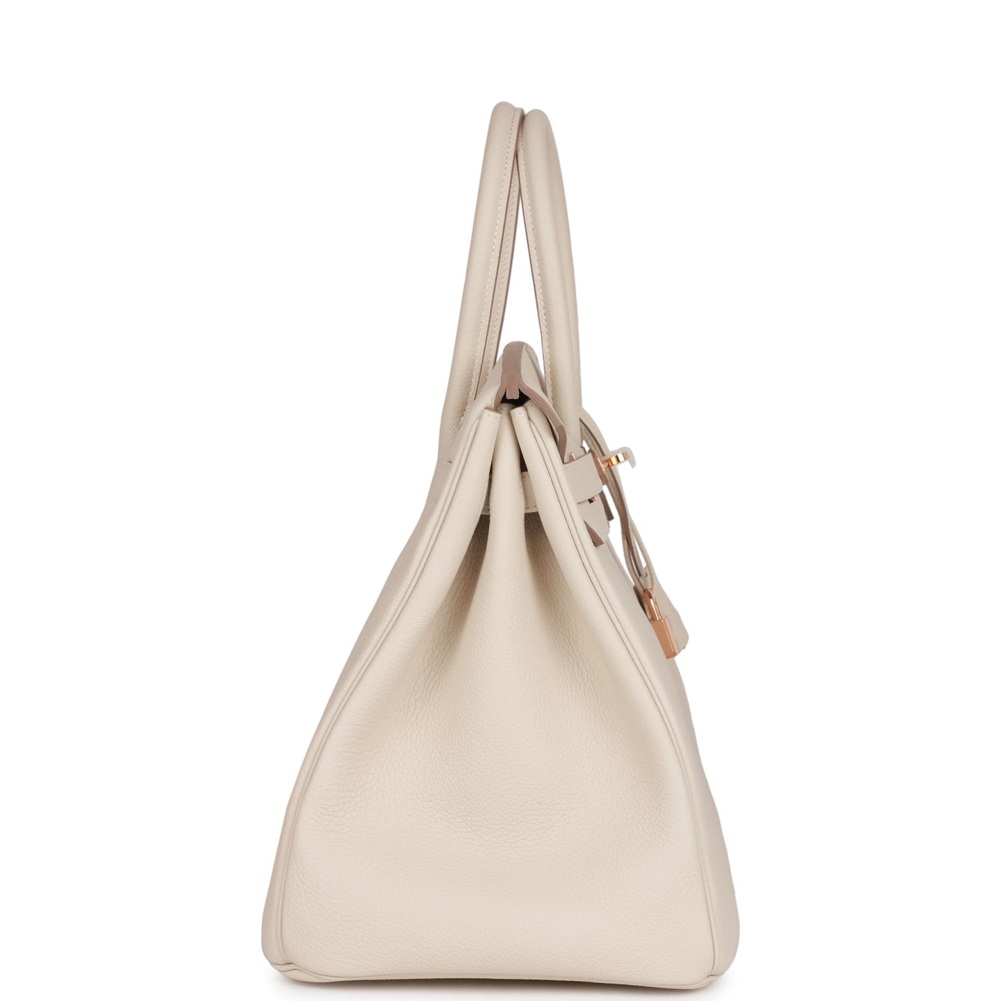 Luxury Hermes Birkin 35 Craie Togo Rose Gold Hardware
